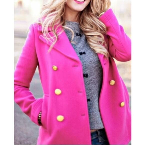 J. CREW Stadium Cloth Majesty Double Breasted Pea Coat - Picture 4 of 13